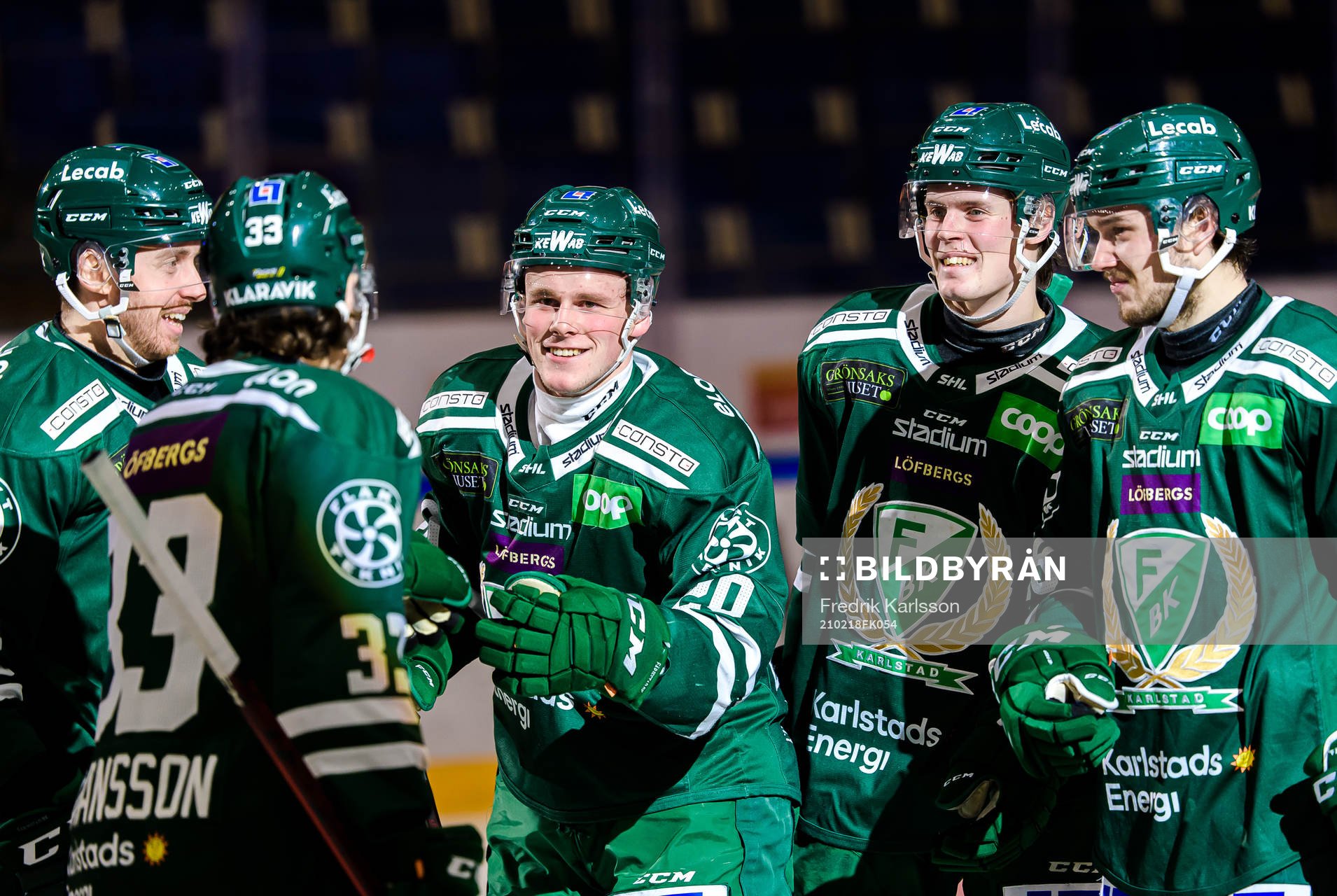 Färjestads Jonathon Blum, Olle Lycksell, Carl Jakobsson