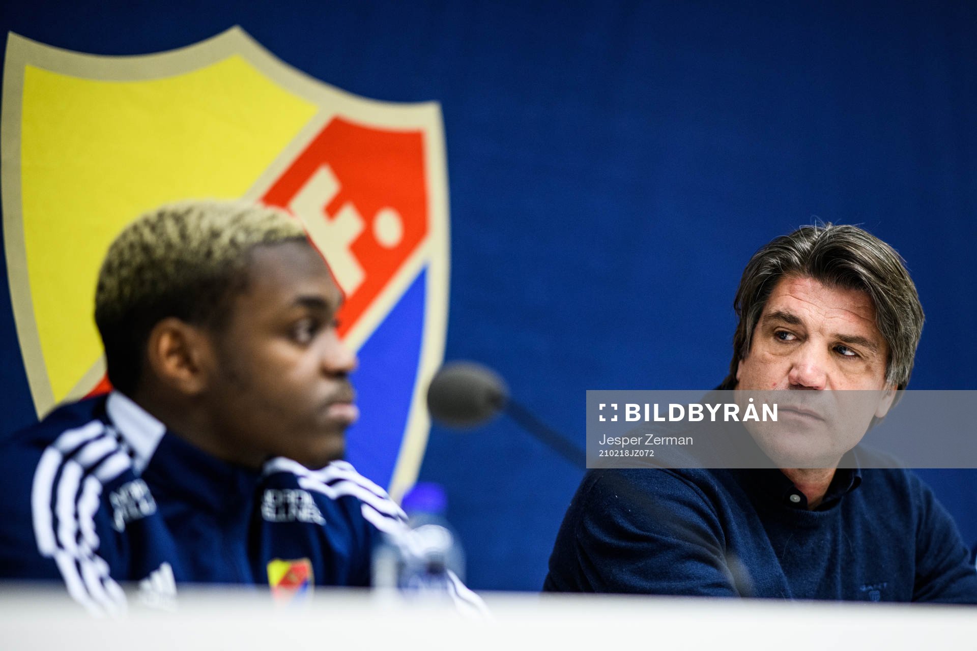 Djurgårdens Joel Asoro och sportchef Bosse Andersson