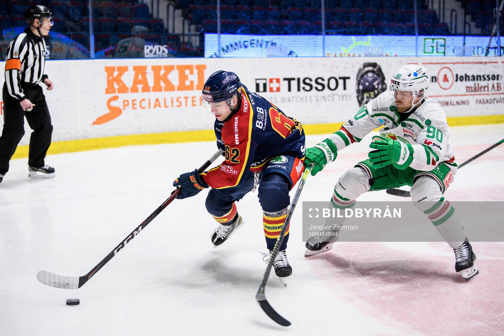 Djurgårdens Manuel Ågren och Rögles Ted Brithén