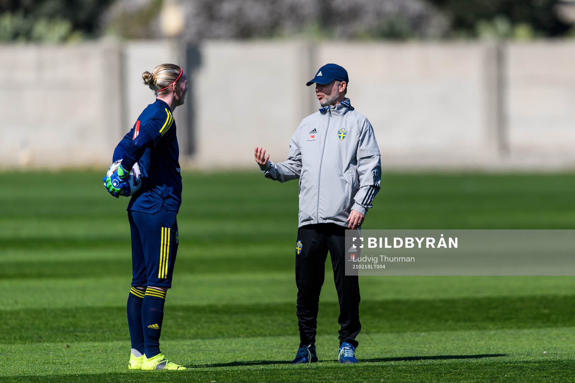 Goalkeeper Hedvig Lindahl and Peter Gerhardsson, Head coach