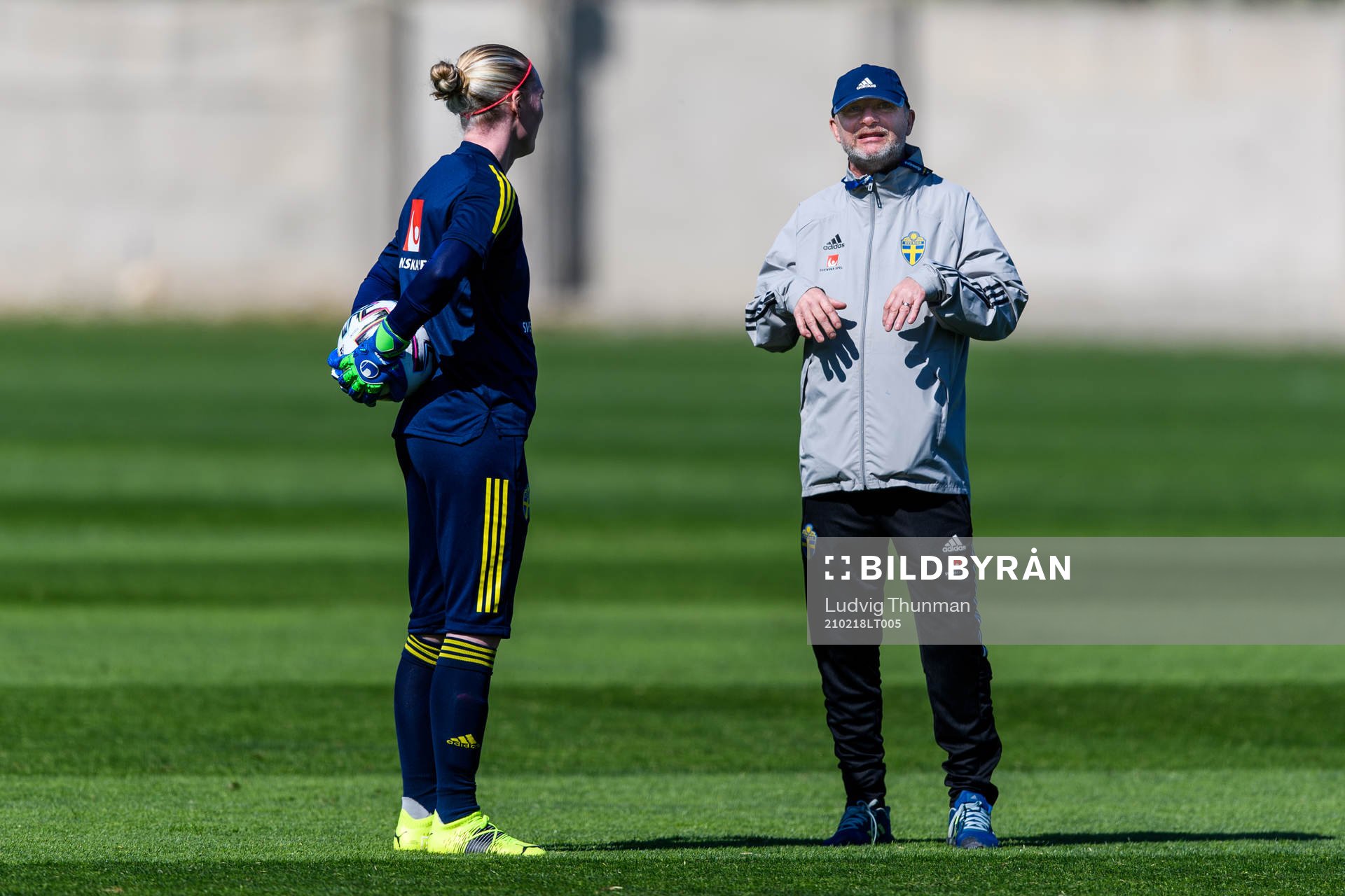 Goalkeeper Hedvig Lindahl and Peter Gerhardsson, Head coach