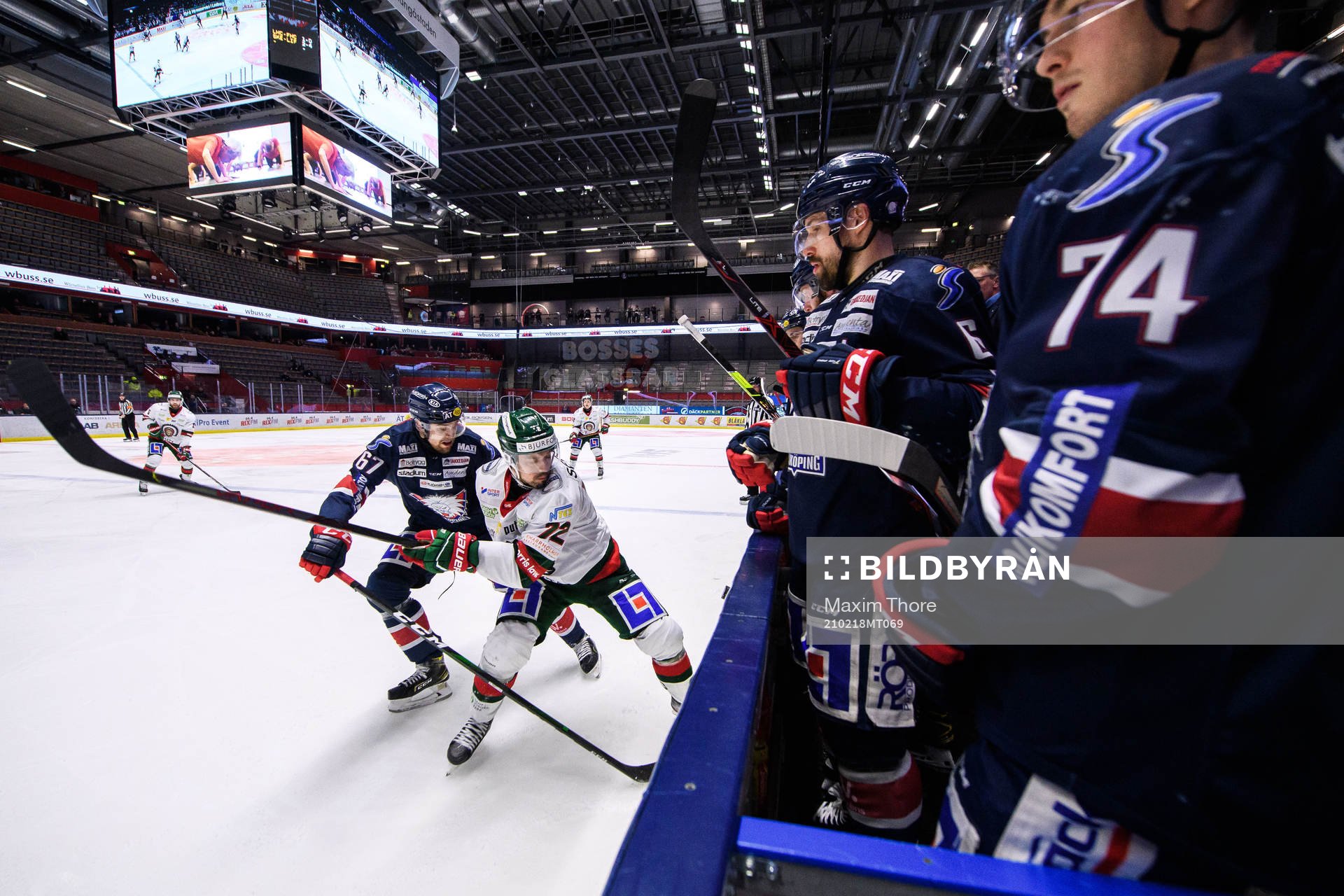 Linköpings Jarno Kärki och Frölundas Patrik Carlsson