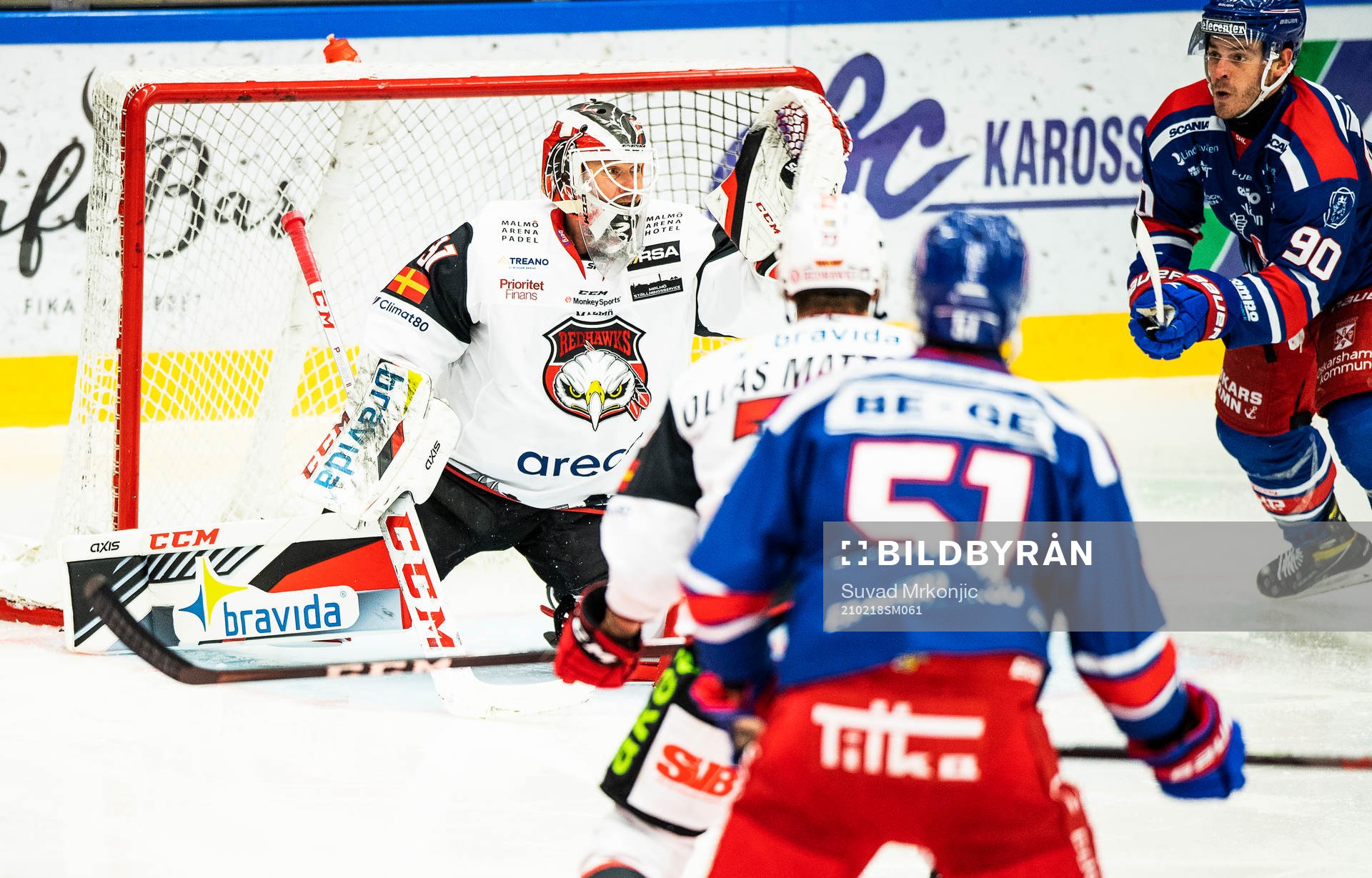 Malmö Redhawks målvakt Lars Volden och Oskarshamns Lance