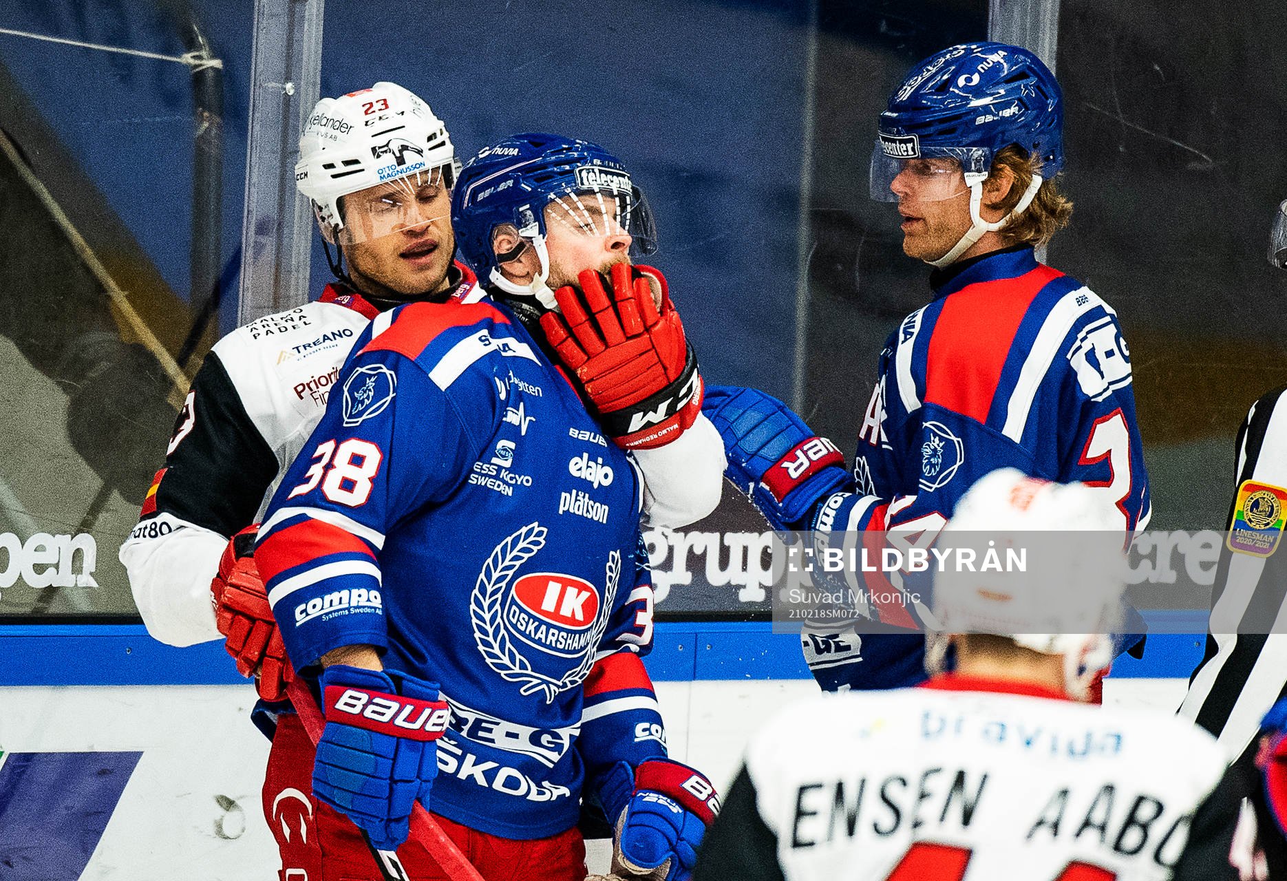 Malmö Redhawks Christoffer Forsberg och Oskarshamns