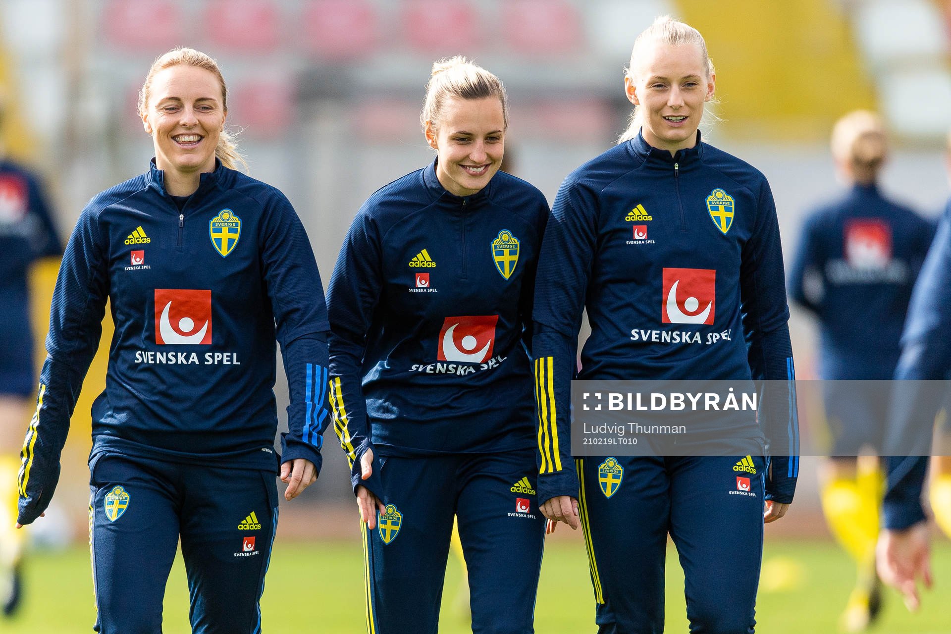 Mimmi Larsson, Nathalie Björn and Stina Blackstenius