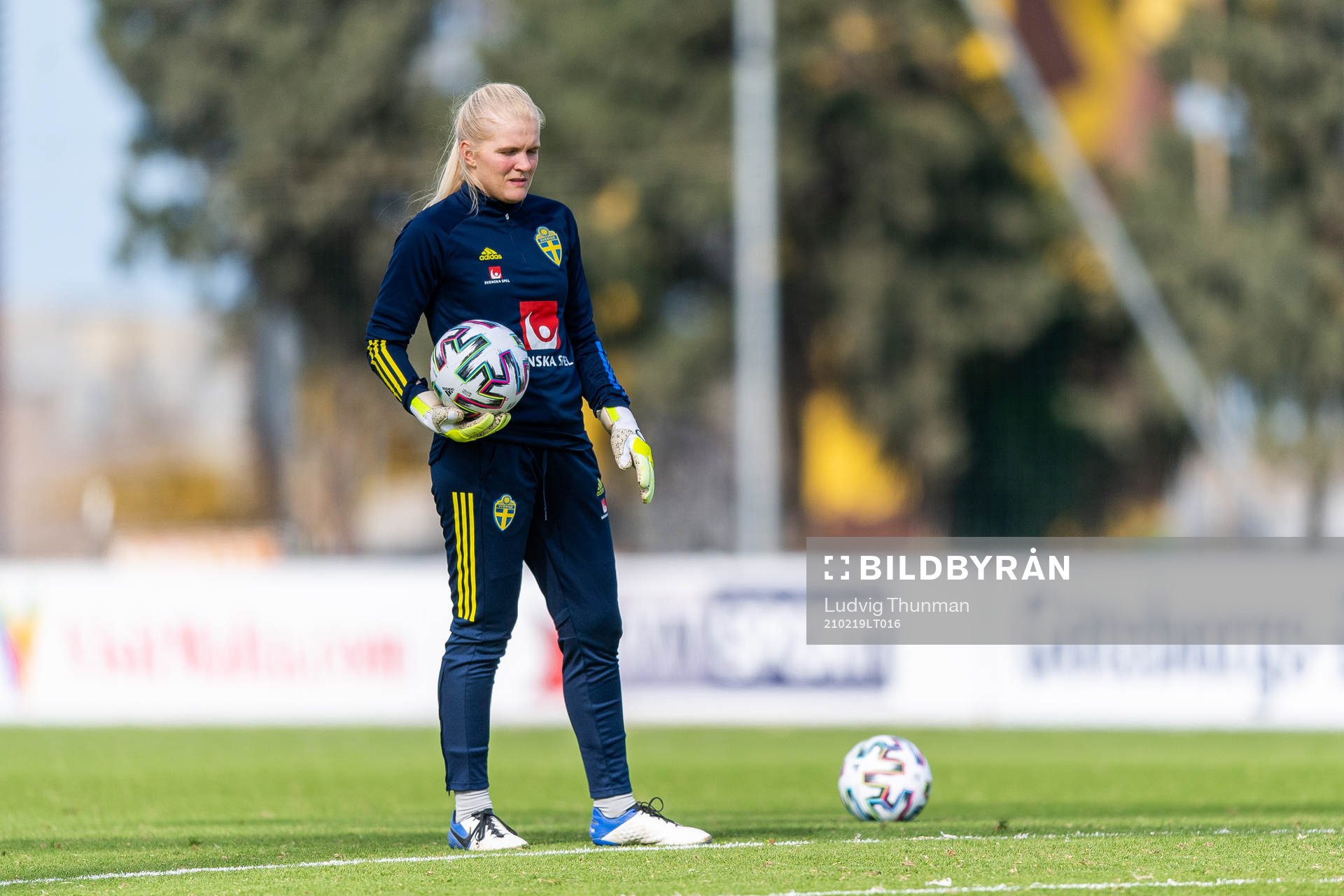 Goalkeeper Emma Holmgren of Sweden