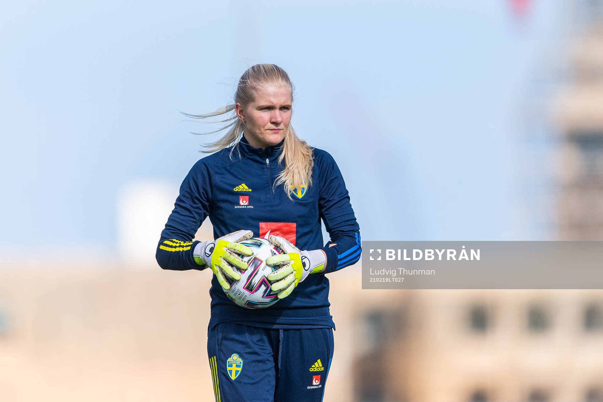 Goalkeeper Emma Holmgren of Sweden