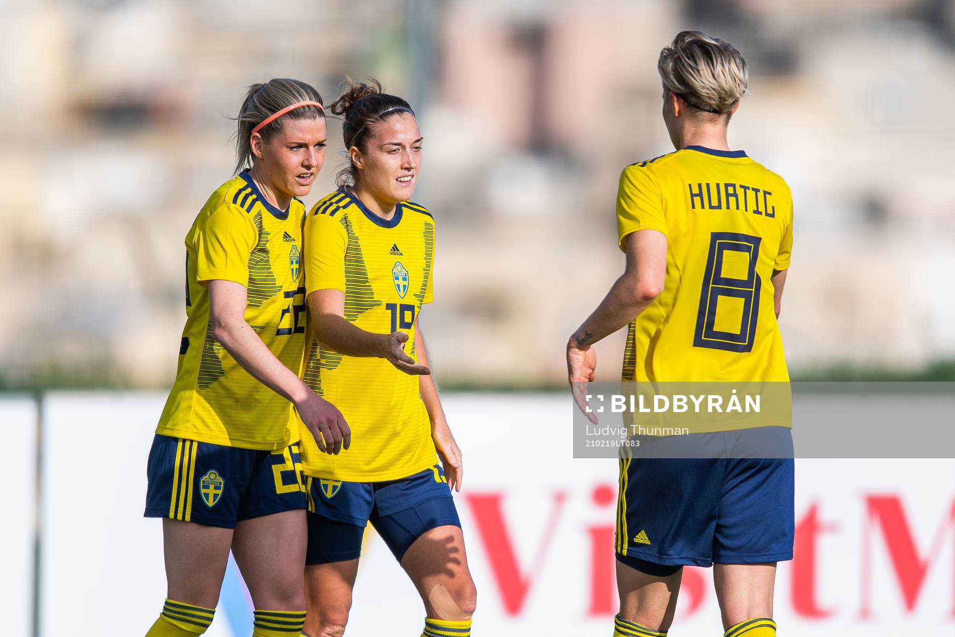 Olivia Schough, Filippa Angeldal and Lina Hurtig of Sweden