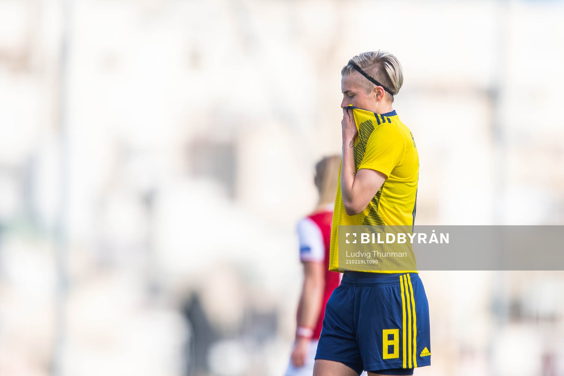 Lina Hurtig of Sweden looks dejected