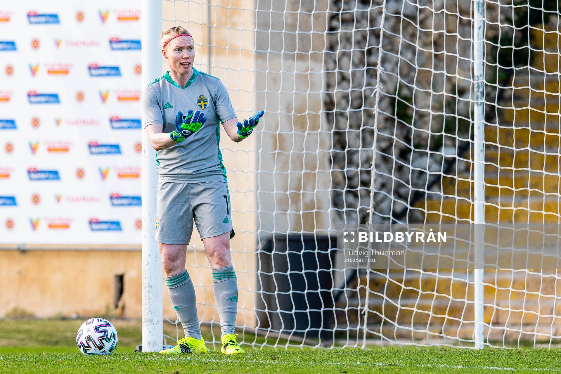 Goalkeeper Hedvig Lindahl of Sweden reacts