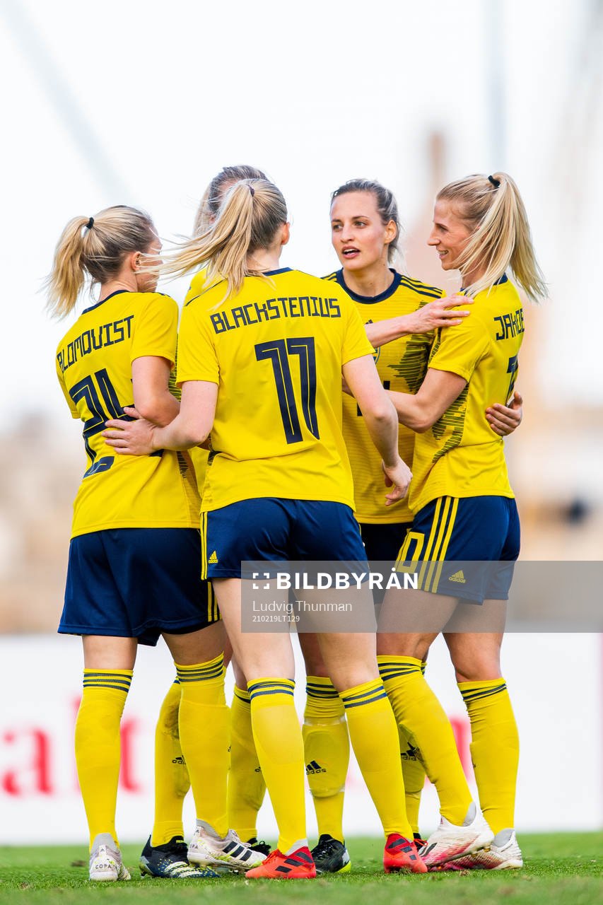 Sofia Jakobsson of Sweden celebrates with Rebecka