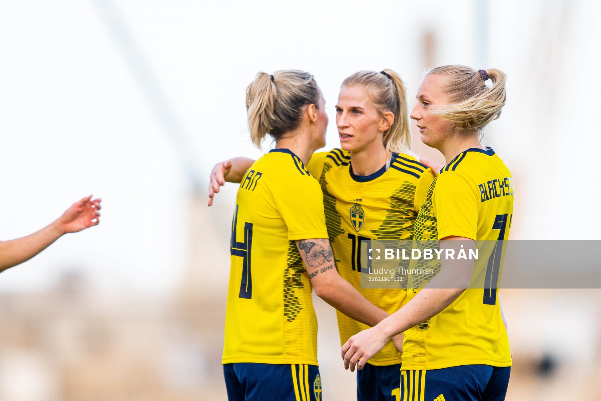 Sofia Jakobsson of Sweden celebrates with Nathalie Björn