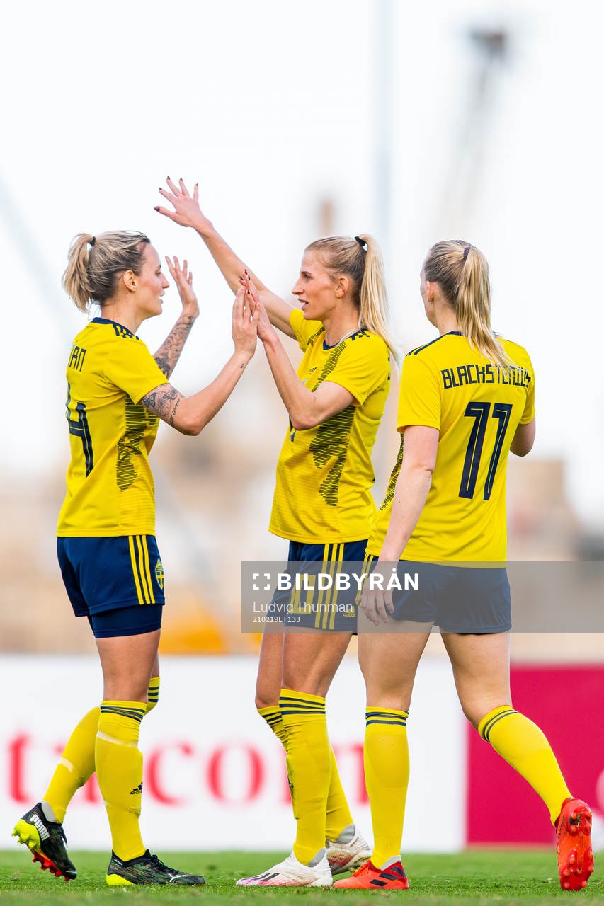 Sofia Jakobsson of Sweden celebrates with Nathalie Björn