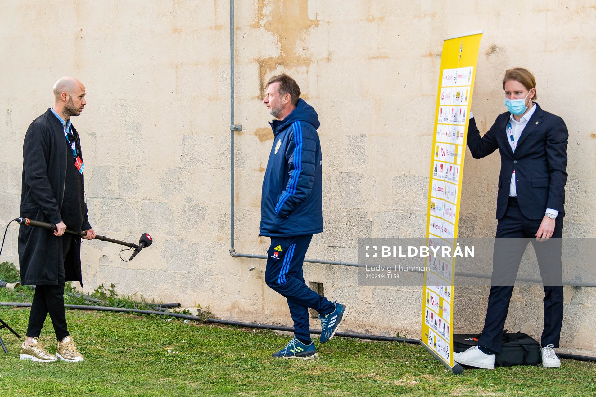 Peter Gerhardsson, head coach of Sweden is interviewed by