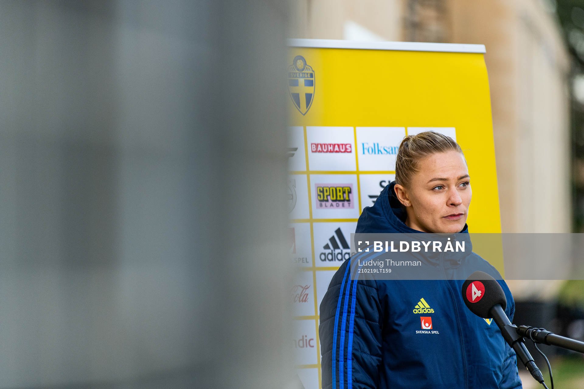 Fridolina Rolfö of Sweden is interviewed