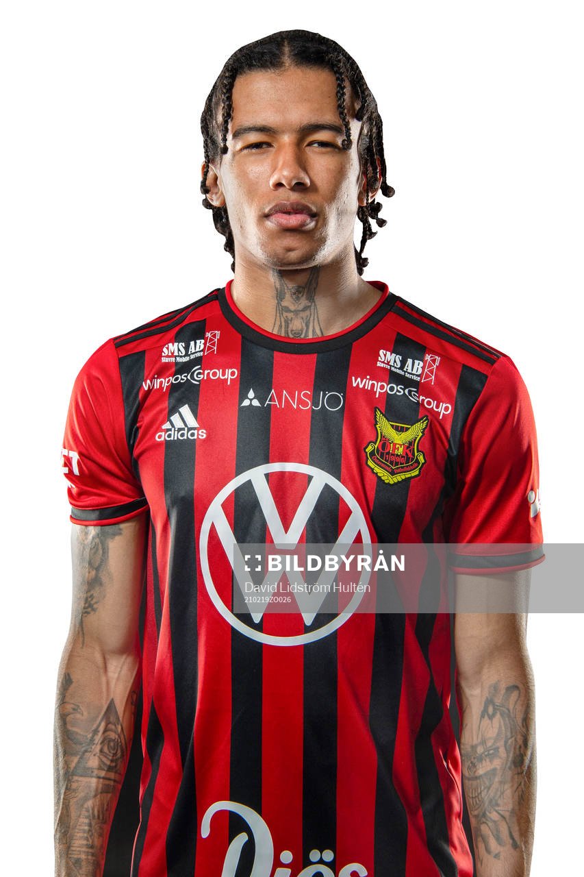 Background has been removed) Jerell Sellars of Östersund