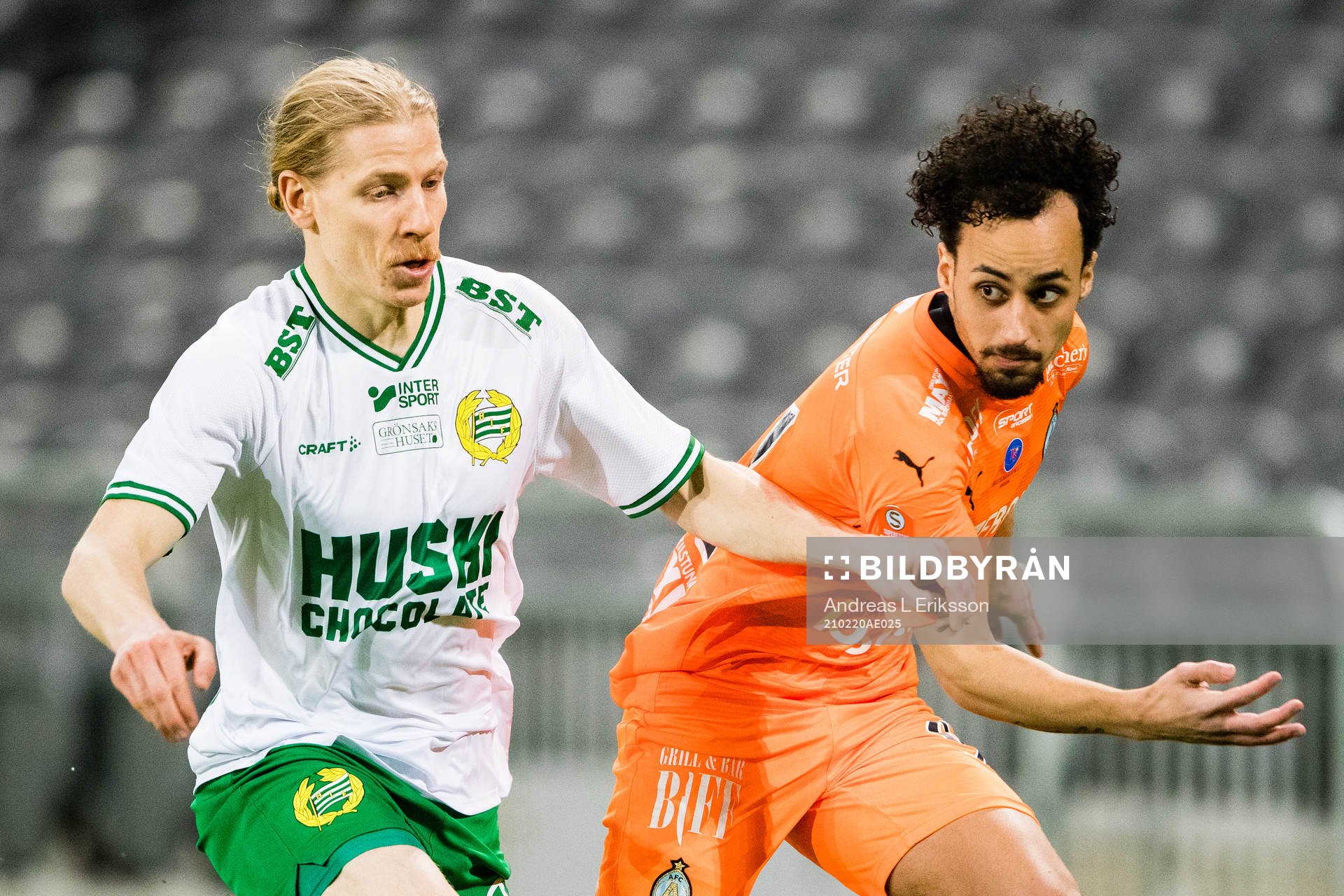 Hammarbys Gustav Ludwigson och AFC Eskilstunas Victor Fors