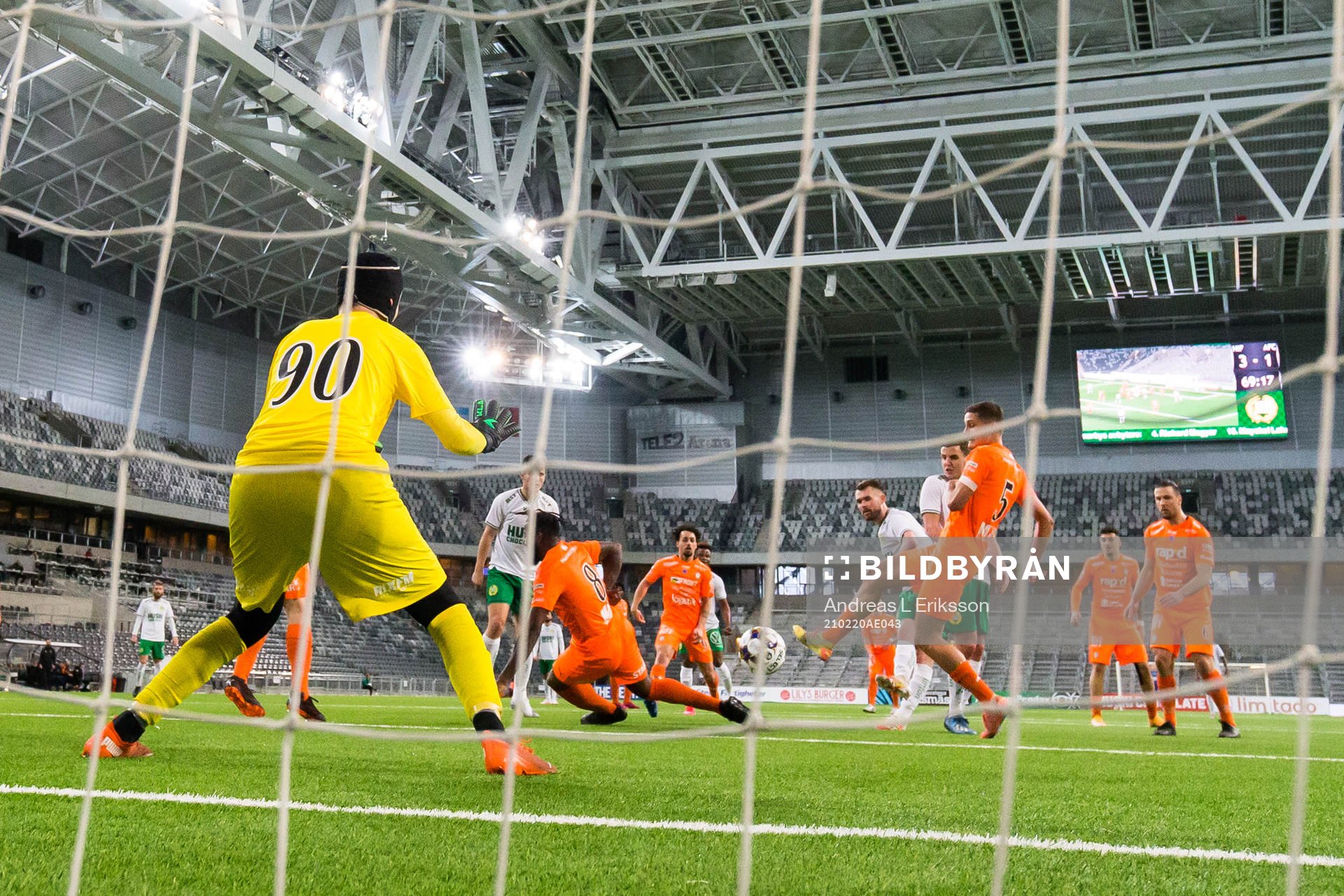 Hammarbys Mads Fenger Nielsen skjuter 4-1 förbi AFC
