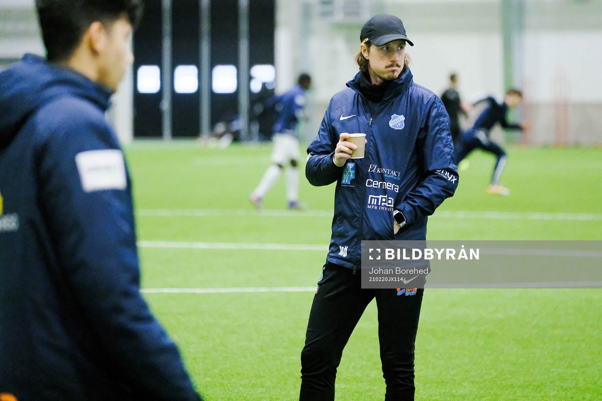 Norrbys assisterande tränare Marcus Översjö inför träningsmatchen i fotboll mellan Norrby och Örgryte den 20 februari 2021 i Borås. 