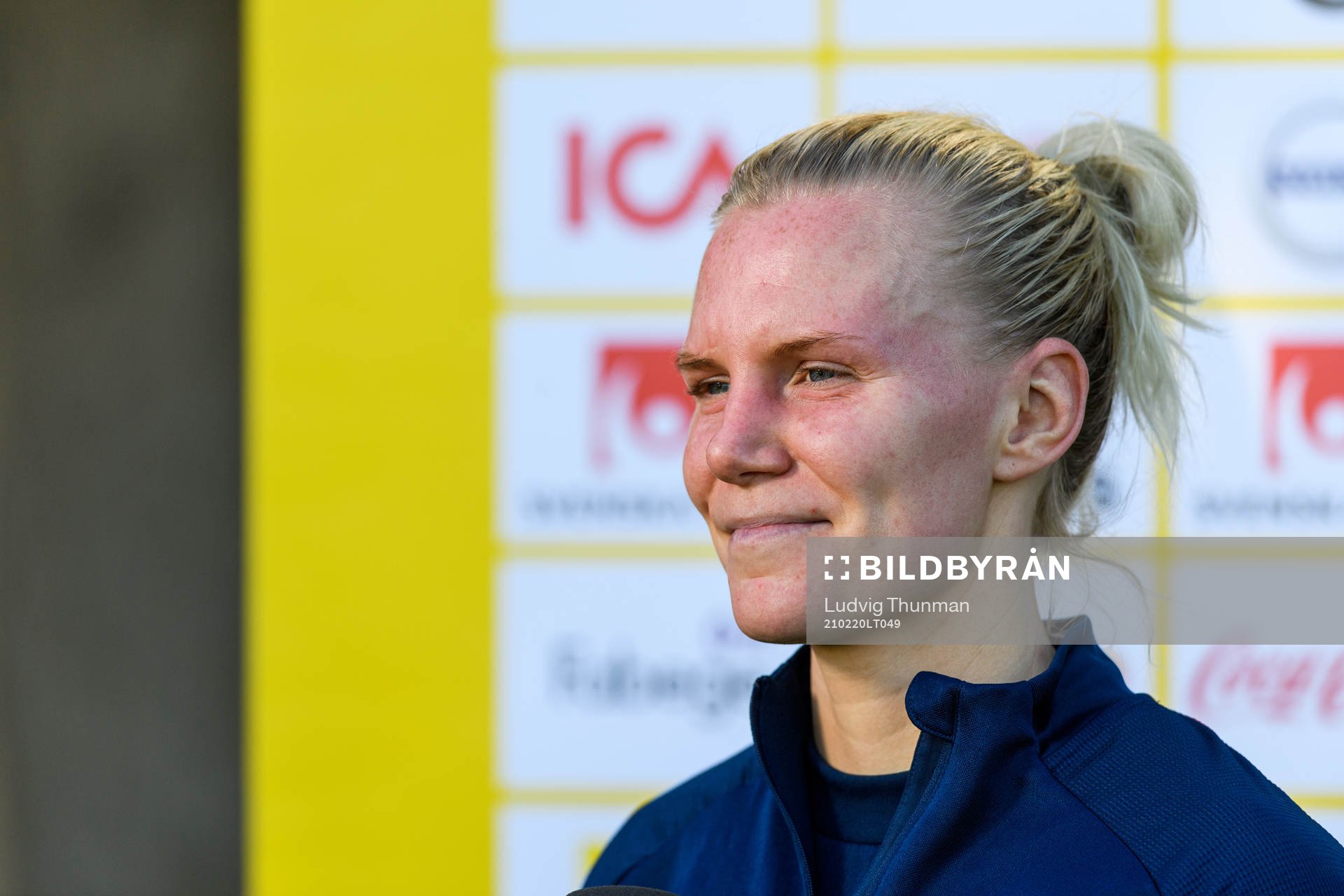 Josefine Rybrink is interviewed by the media