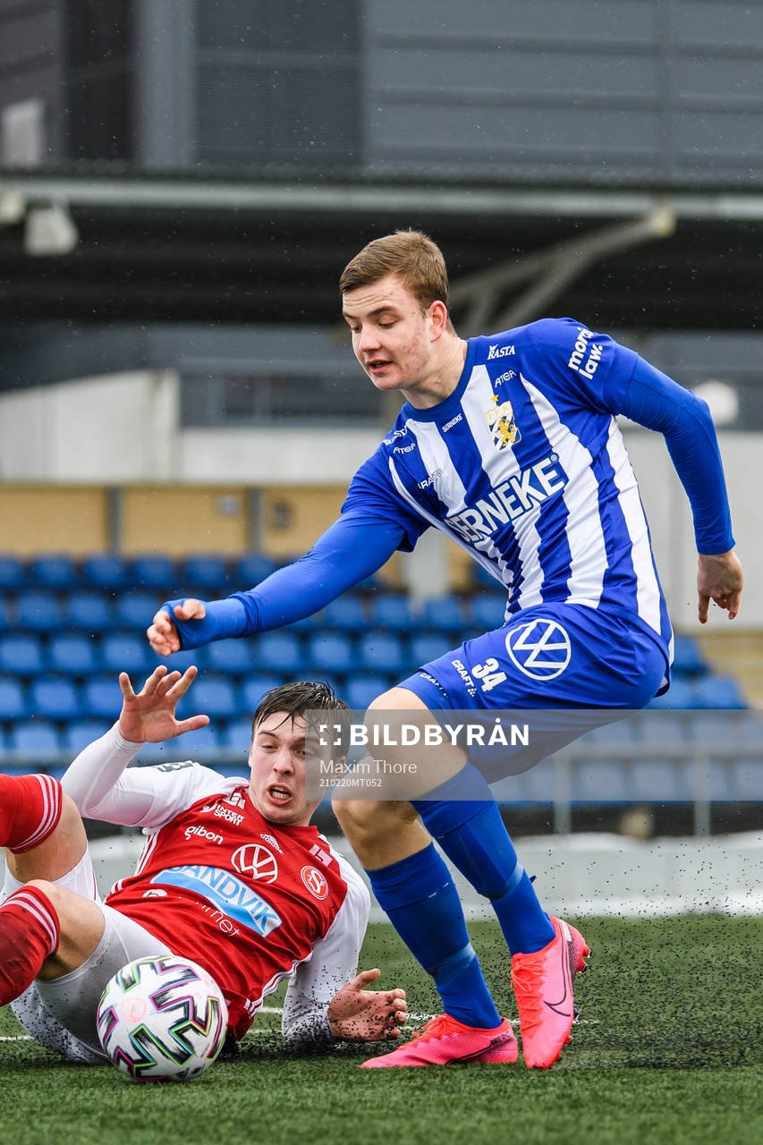 Sandvikens Gustav Thörn och IFK Göteborgs Alfons Nygaard