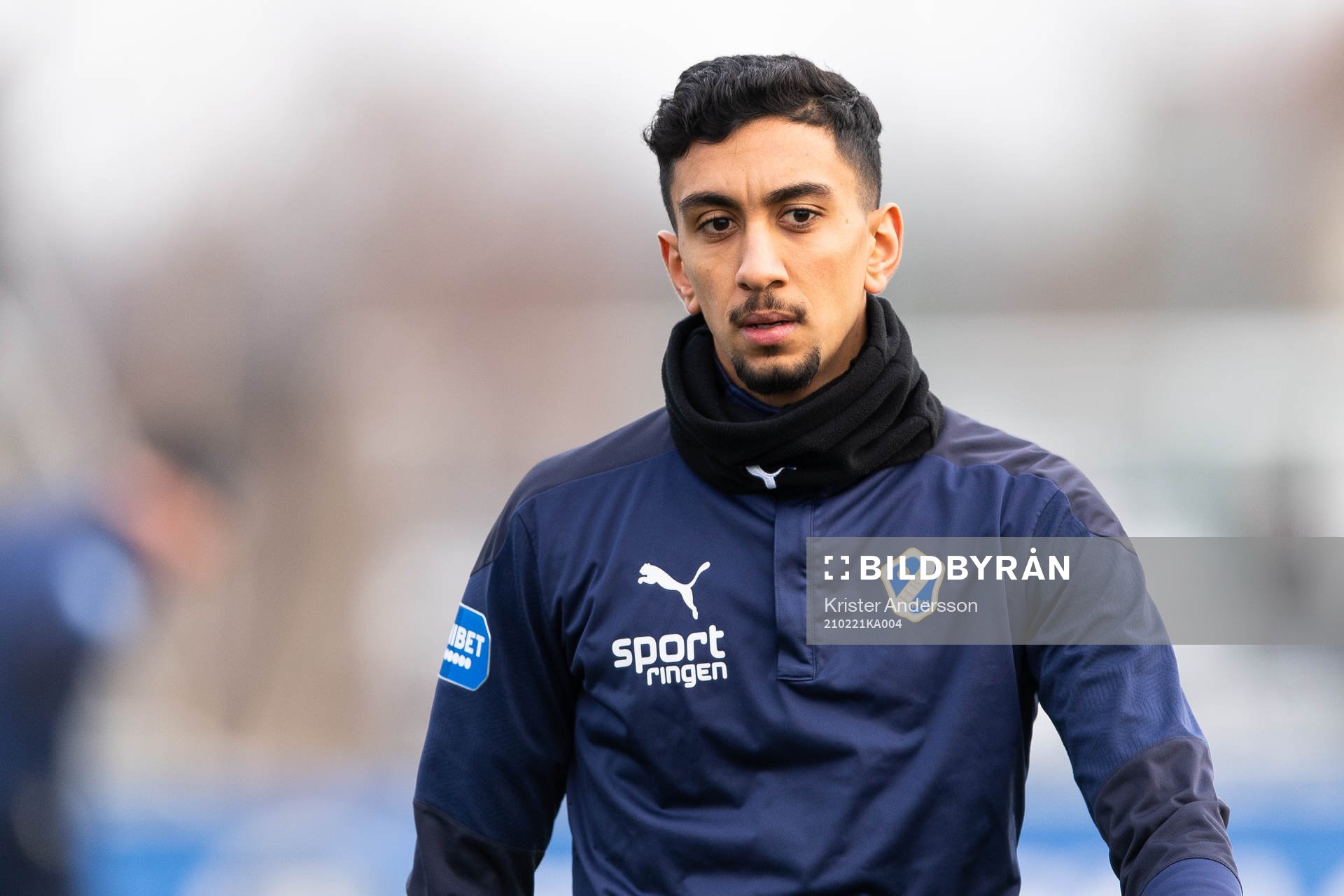 Halmstads Amir Al-Ammari före fotbollsmatchen i Svenska