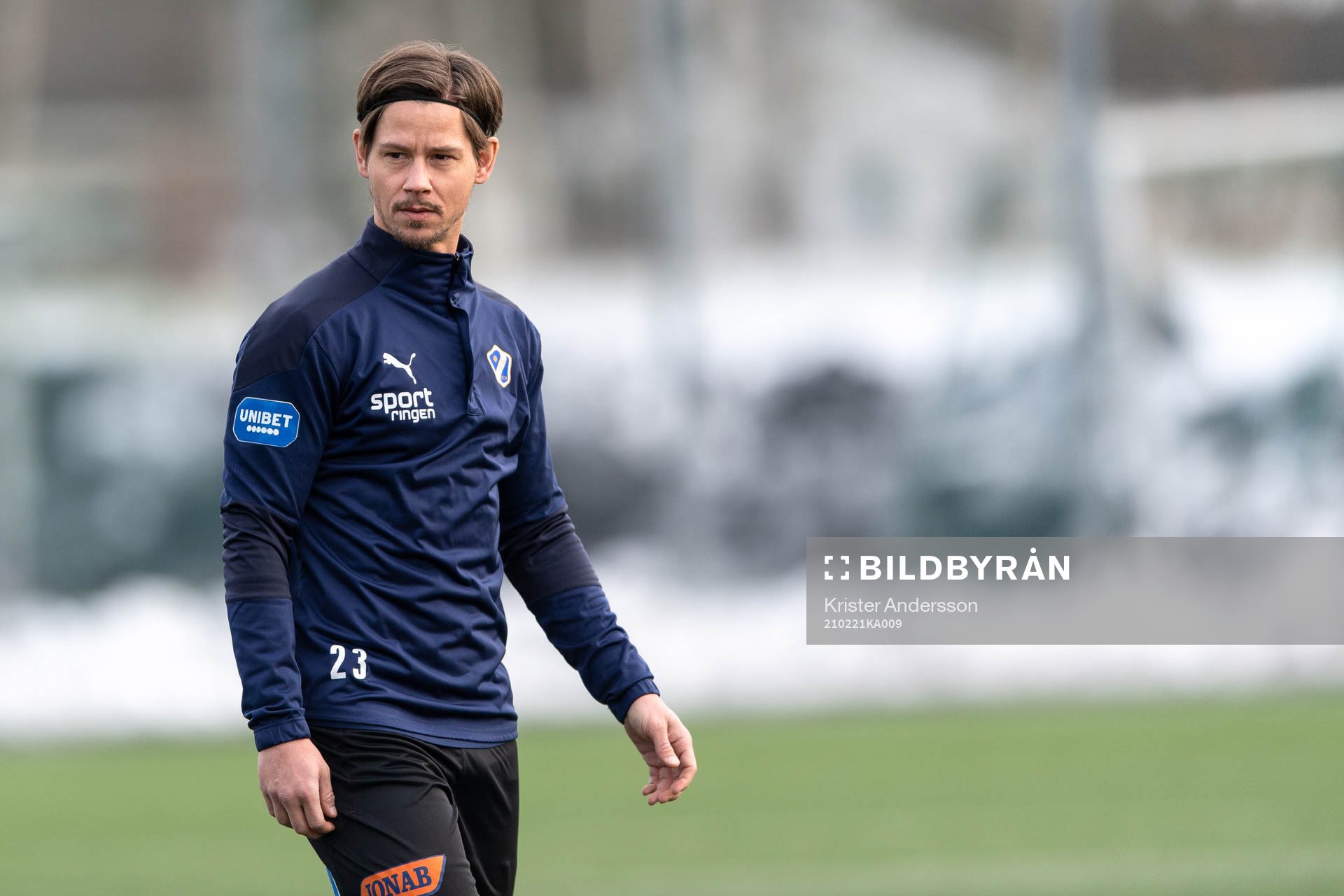 Halmstads Dusan Djuric före fotbollsmatchen i Svenska