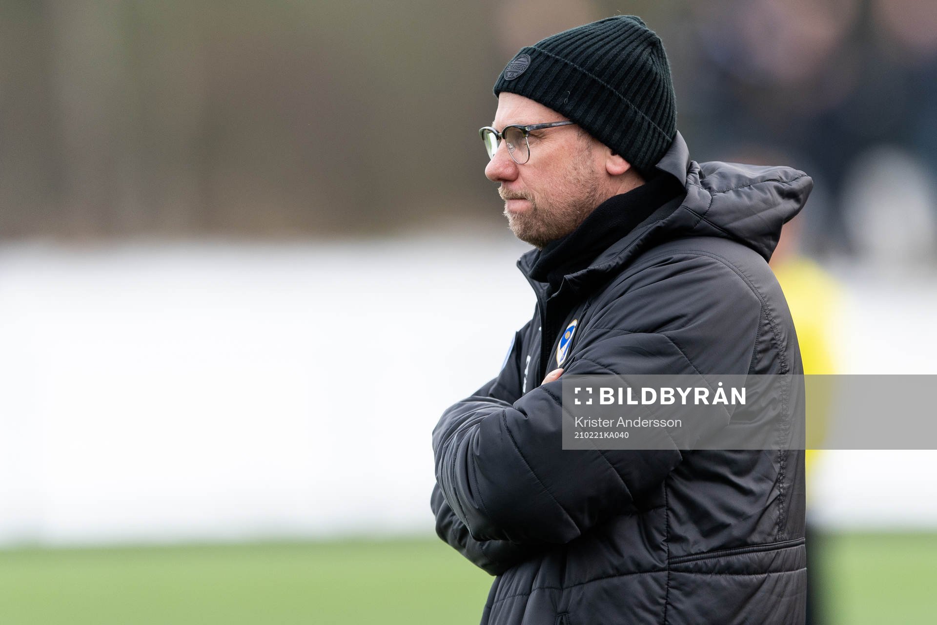 Halmstads tränare Magnus Haglund under fotbollsmatchen i Svenska Cupen mellan Halmstad och GAIS den 21 februari 2021 i Halmstad. 