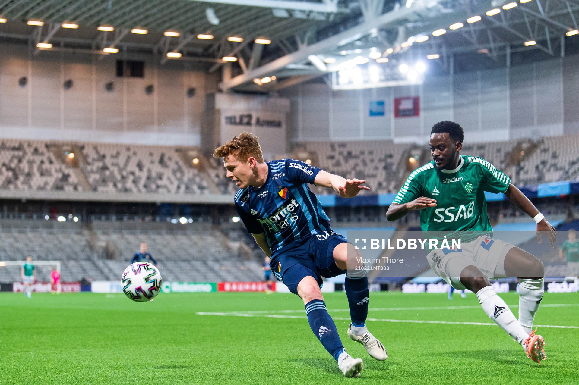 Djurgårdens Aslak Witry och Brages Nathan Mavila
