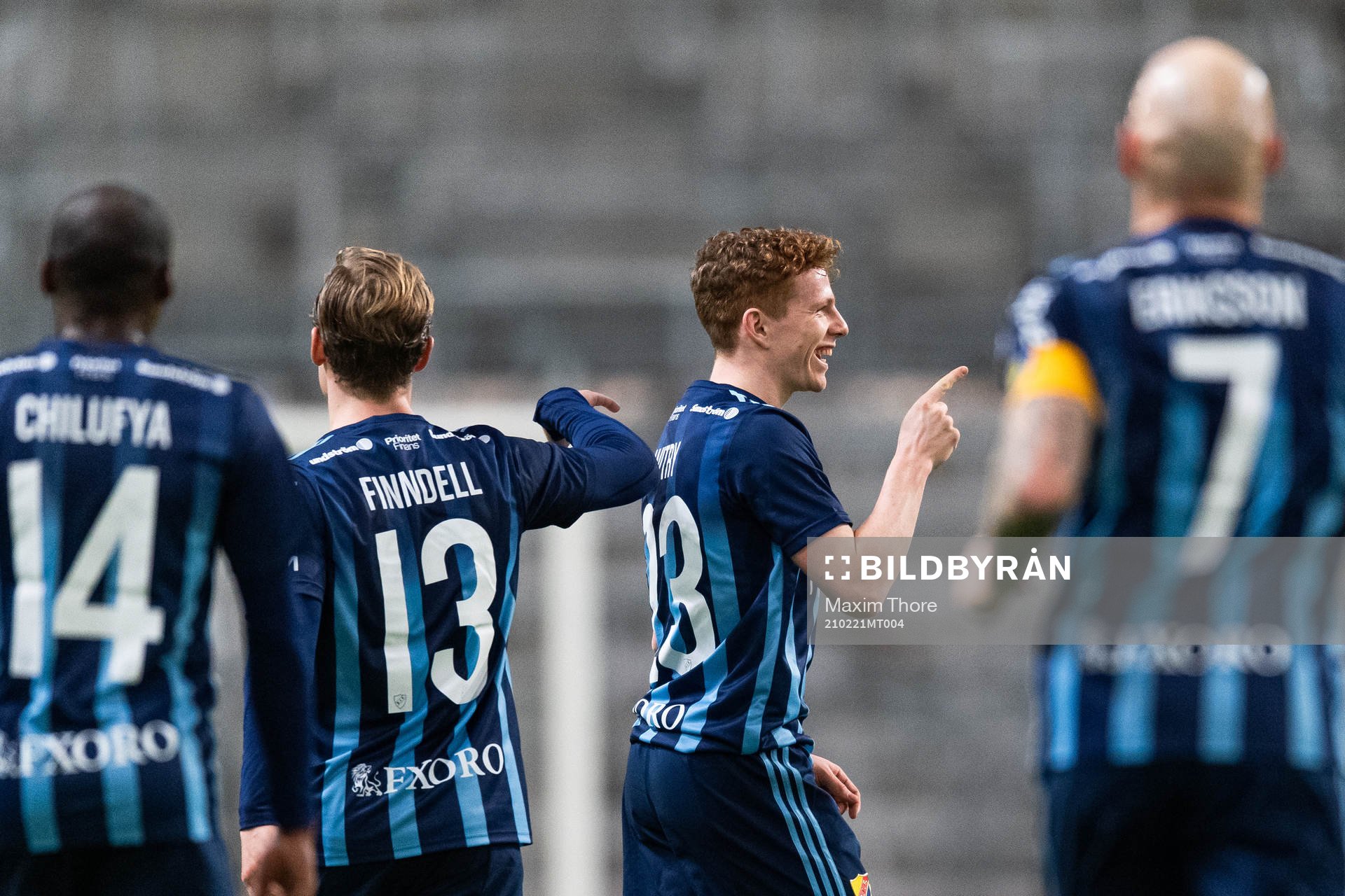 Djurgårdens Aslak Witry jublar med lagkamrater