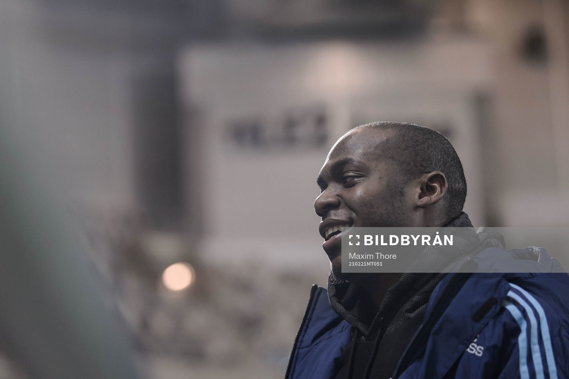 Djurgårdens Edward Chilufya i mixed zone