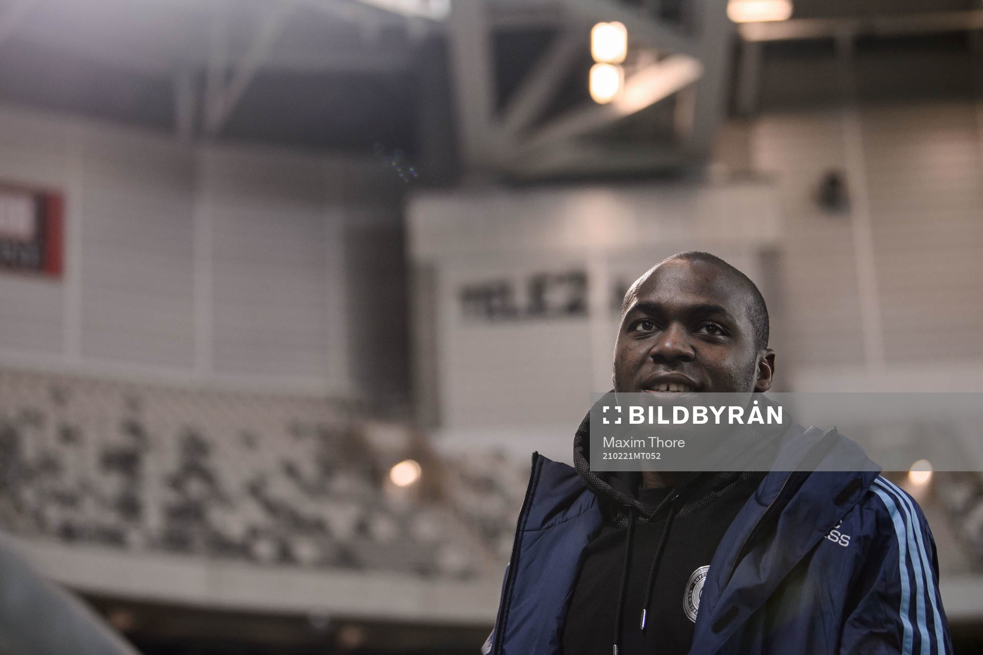 Djurgårdens Edward Chilufya i mixed zone