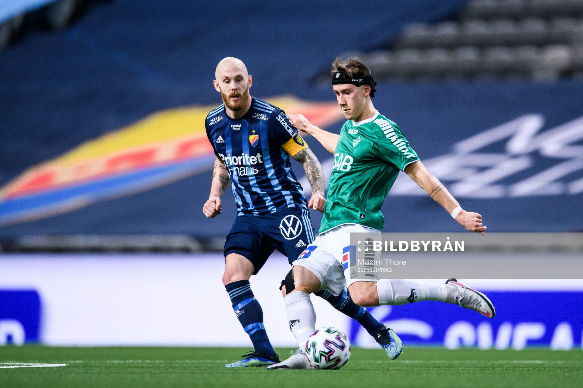 Djurgårdens Magnus Eriksson och Brages Bjarni Mark