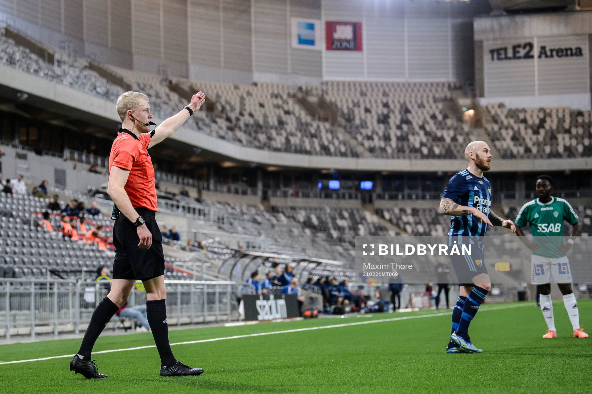 Domare Adam Ladebäck godkänner Djurgårdens 1-0 mål