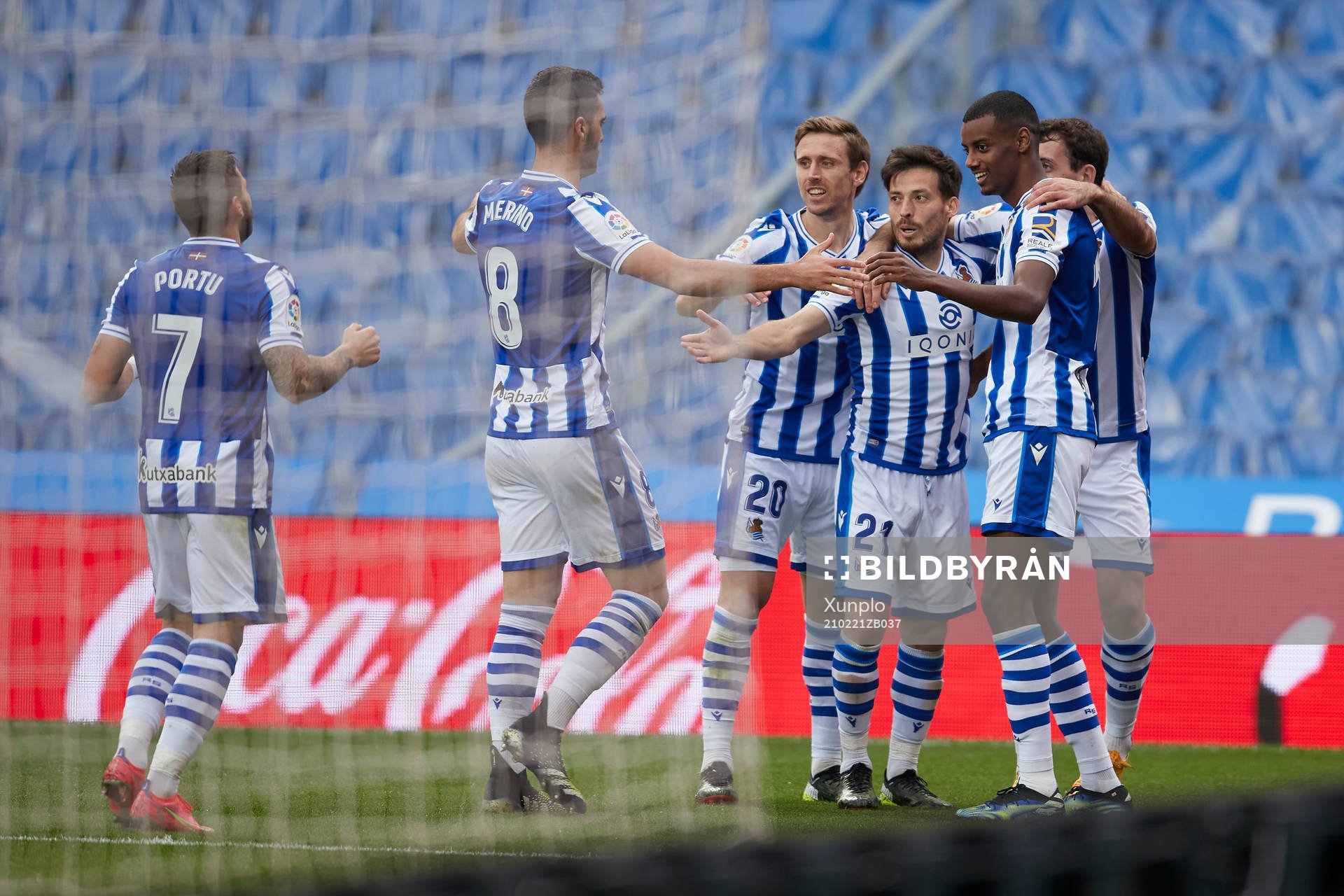 Alexander Isak of Real Sociedad celebrates