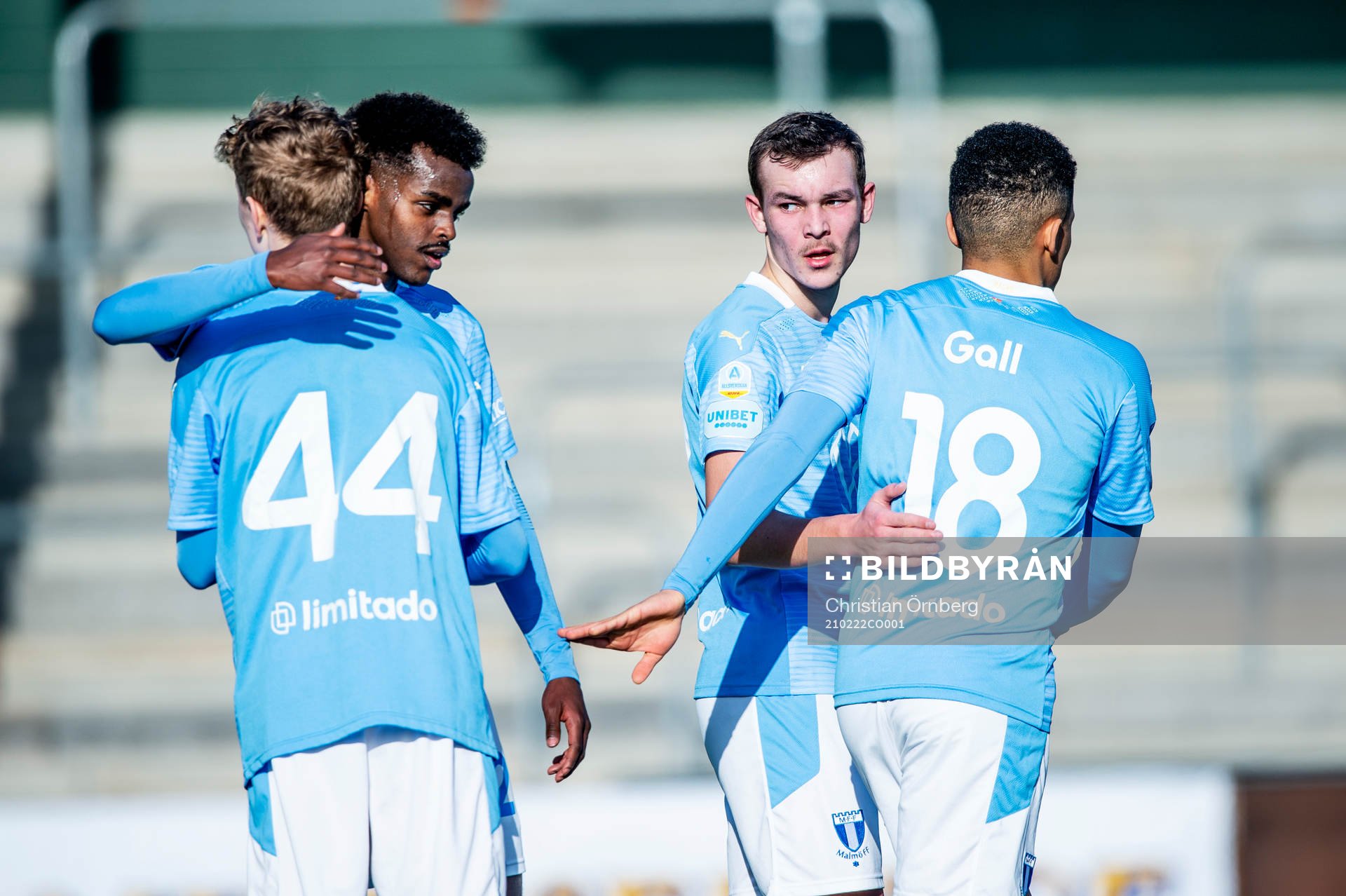 Malmö FFs Mubaarak Nuh, Hugo Bolin, Alexander Nilsson och