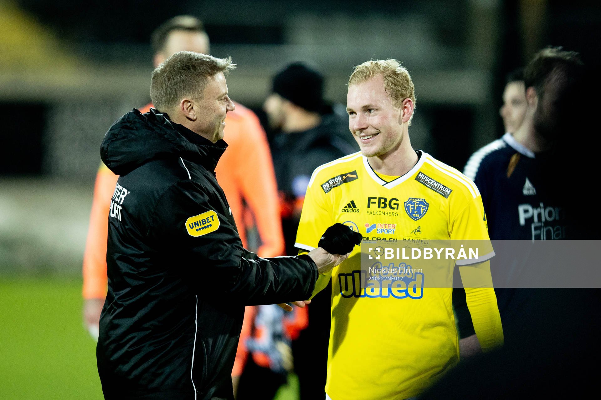 Falkenbergs Adam Bergmark Wiberg och tränare Hans Eklund