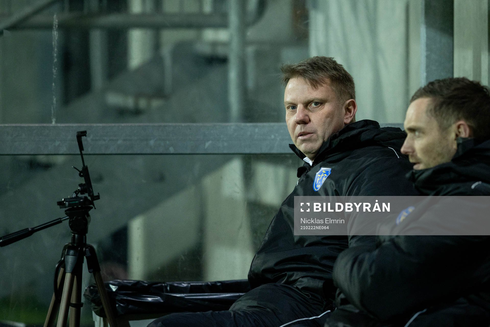 Falkenbergs tränare Hans Eklund under fotbollsmatchen i Svenska Cupen mellan Utsikten och Falkenberg den 22 februari 2021 i Göteborg.