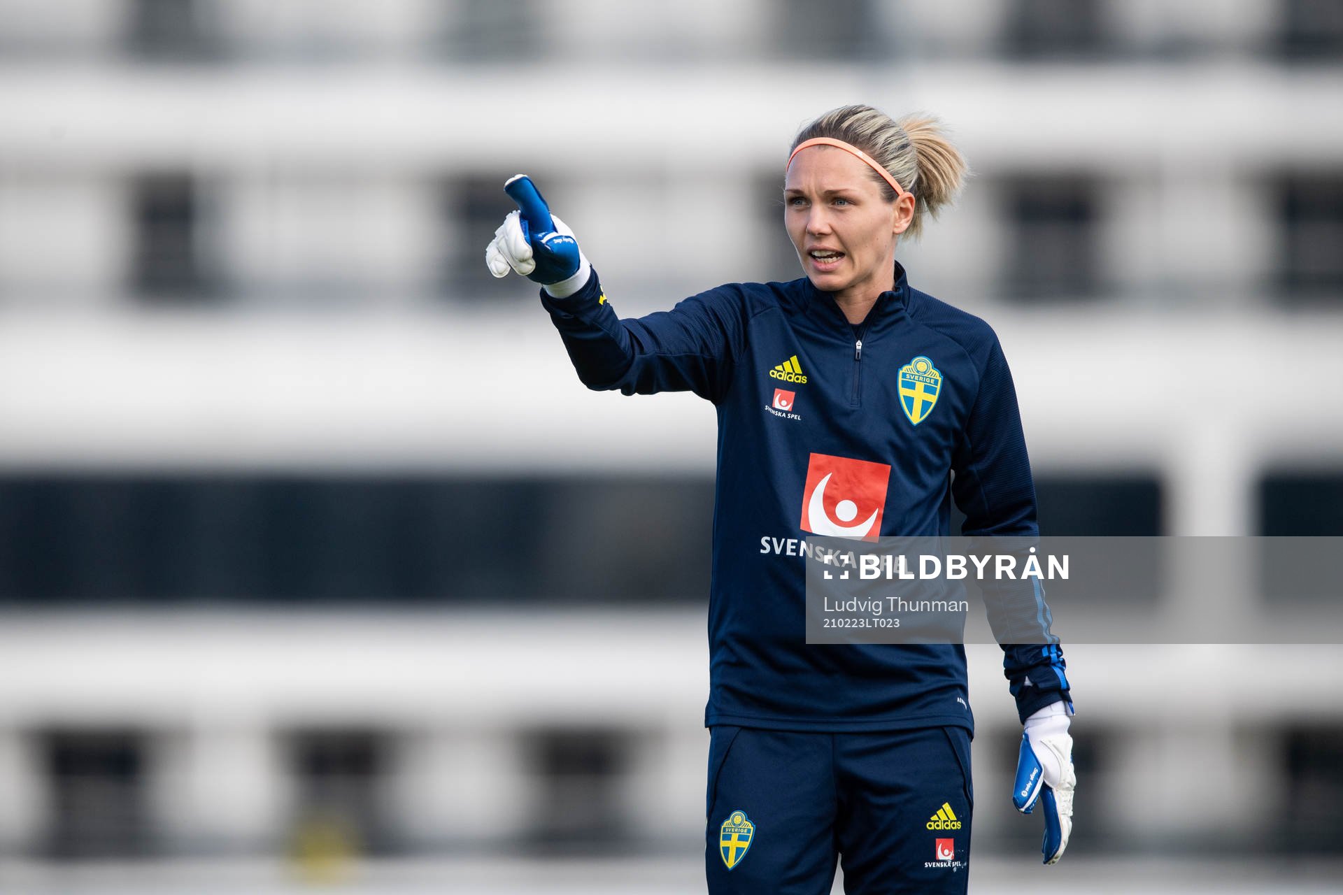 goalkeeper Jennifer Falk of Sweden