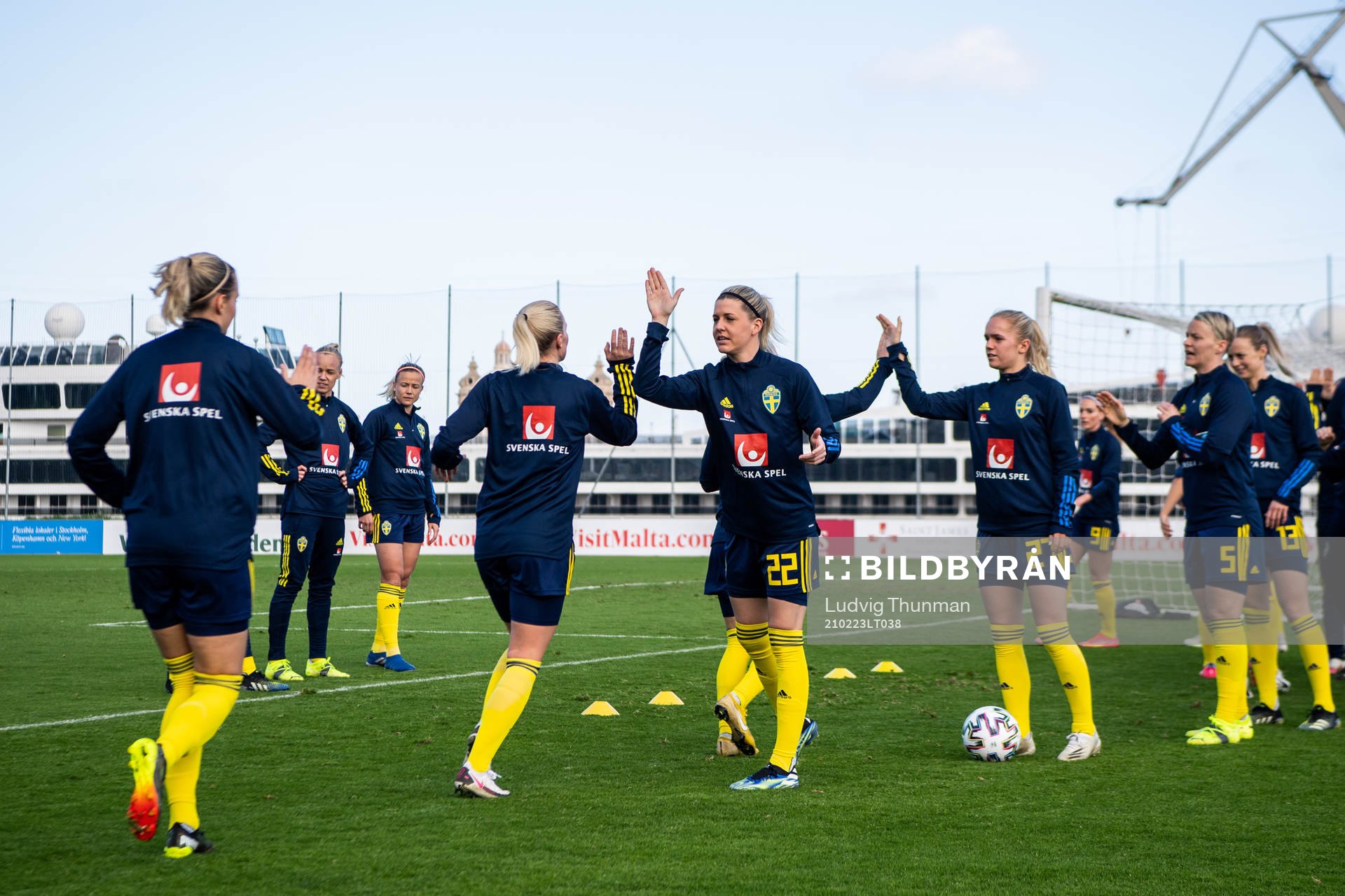 Olivia Schough, Hanna Lundkvist and Nilla Fischer of Sweden