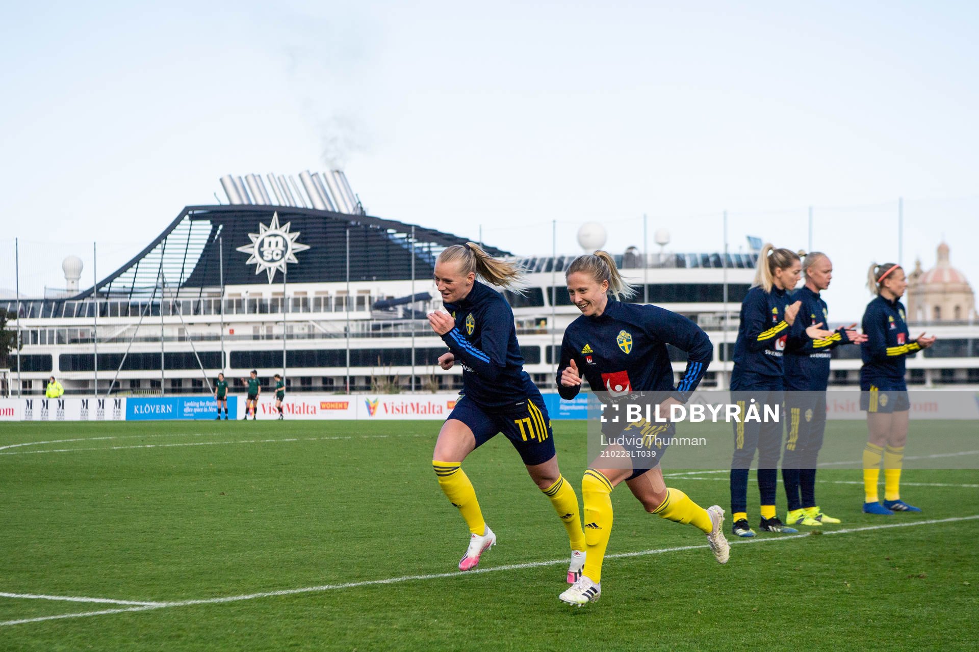 Stina Blackstenius and Rebecka Blomqvist of Sweden