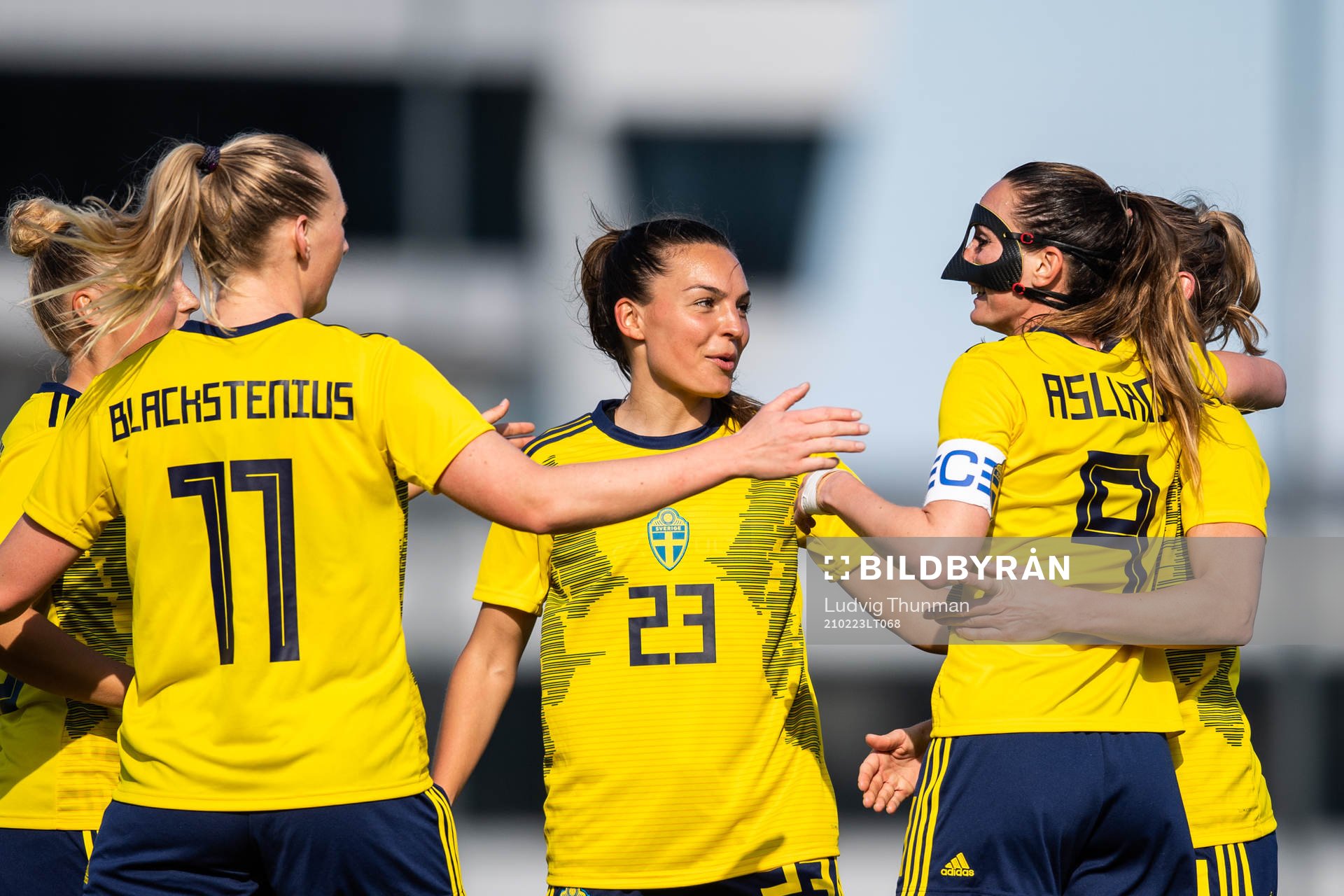 Kosovare Asllani of Sweden celebrates with Stina