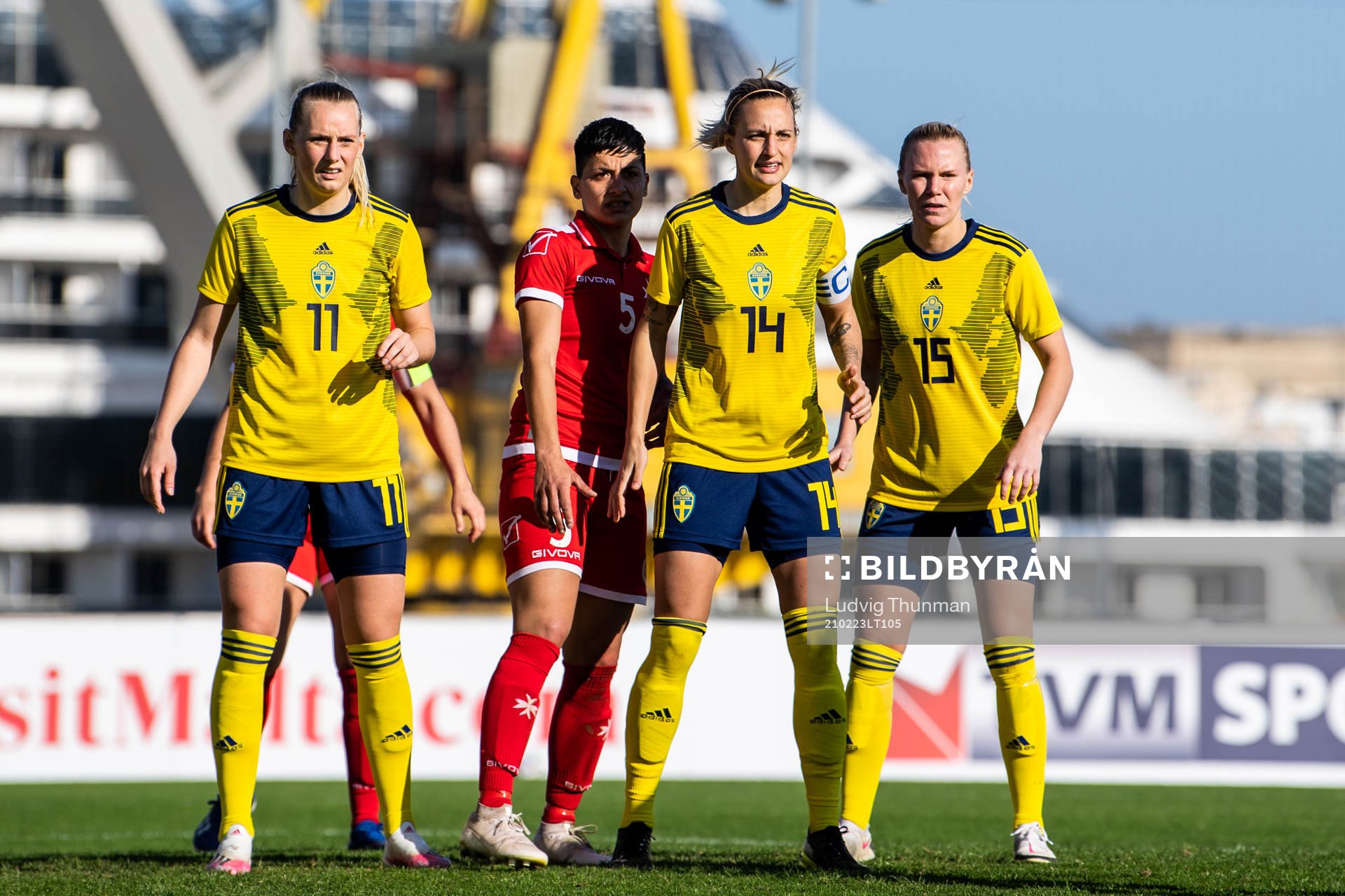 Stina Blackstenius, Nathalie Björn and Josefine Rybrink of