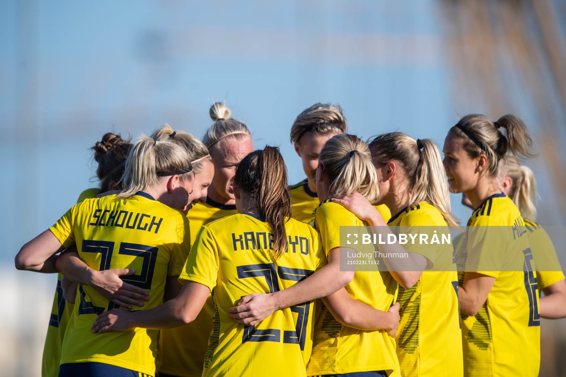 Nathalie Björn of Sweden celebrate with teammates