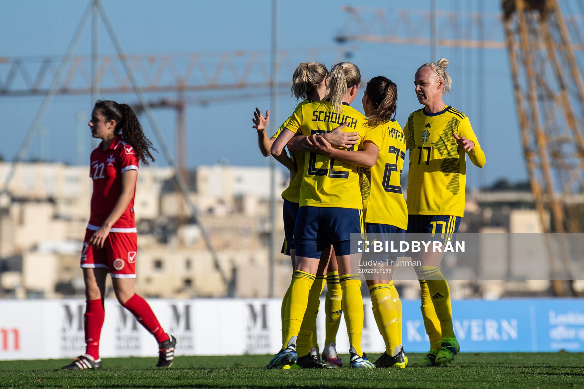 Nathalie Björn of Sweden celebrate with teammates