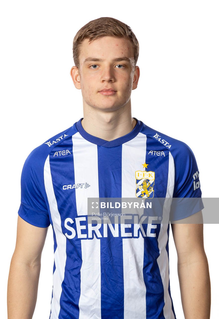 IFK Göteborgs Alfons Nygaard poserar för ett porträtt den 24 februari 2021 i Göteborg.