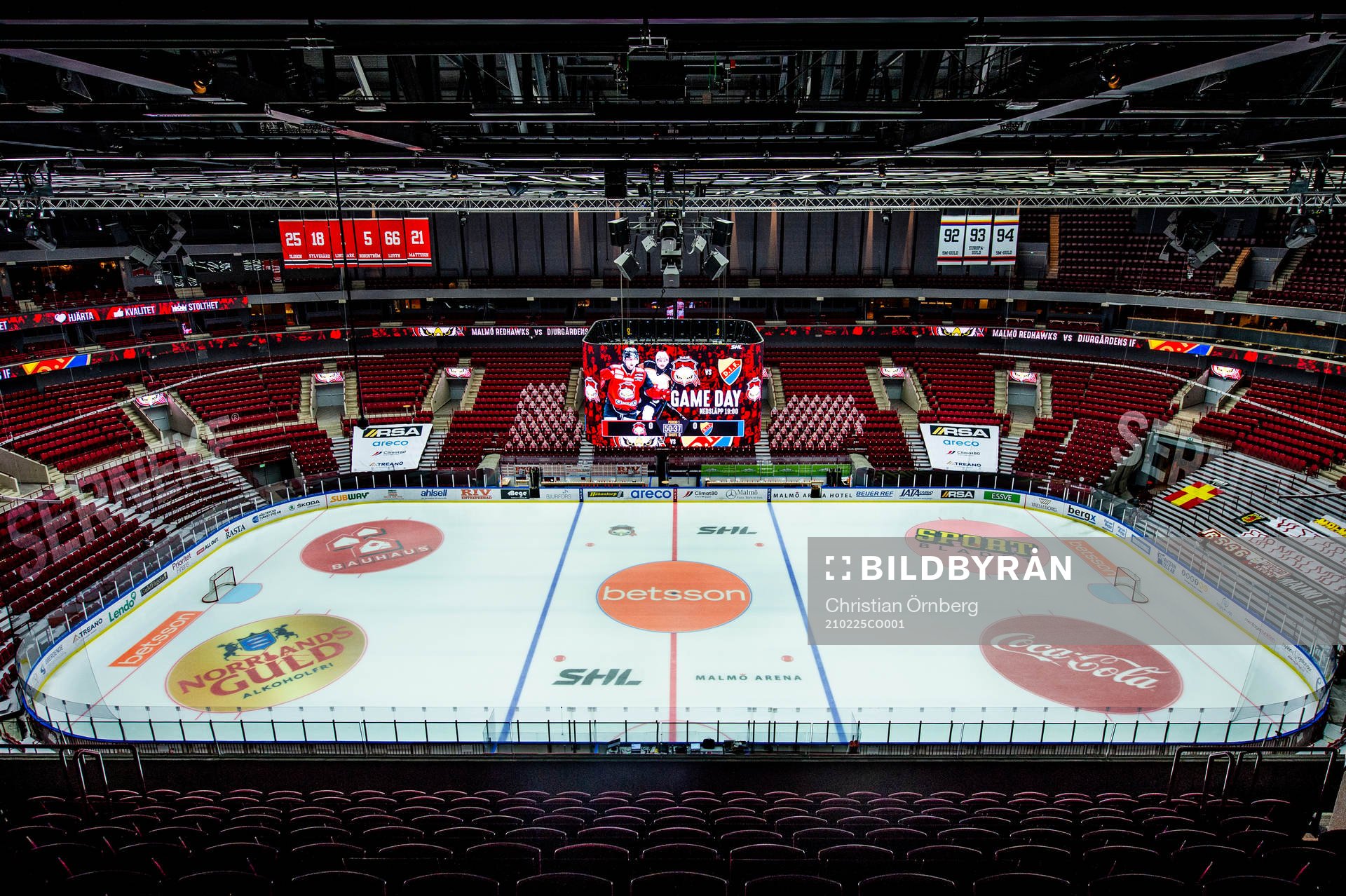 Malmö arena innan ishockeymatchen i SHL mellan Malmö