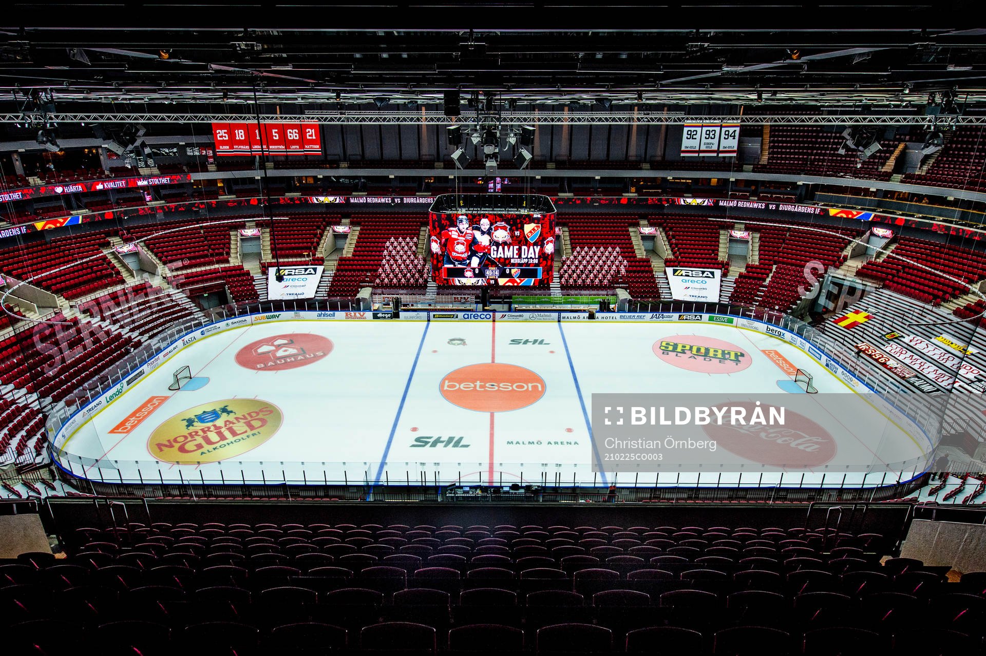Malmö arena innan ishockeymatchen i SHL mellan Malmö