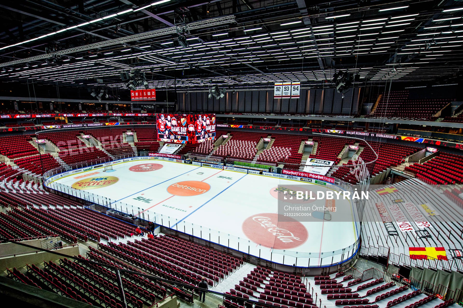 Malmö arena innan ishockeymatchen i SHL mellan Malmö