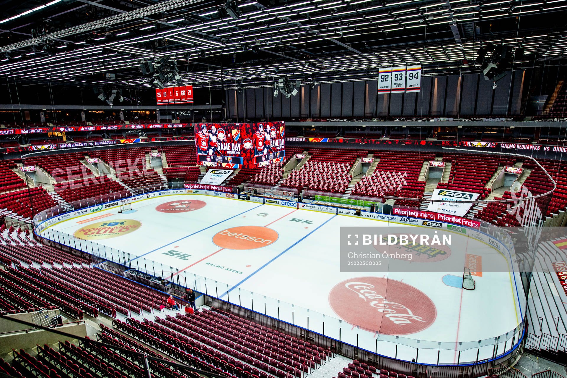 Malmö arena innan ishockeymatchen i SHL mellan Malmö